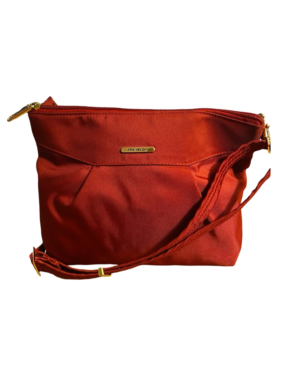 Travelon Anti-Theft Pleated Crossbody Bag Burgundy/Red Travel Purse ❤️